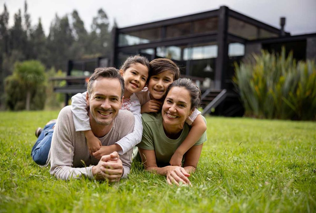 Family on the backyard